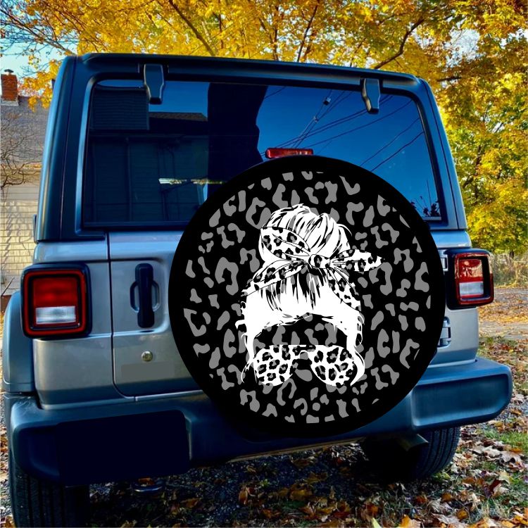 Tire Cover Central Green Woman Sun & Moon Spare Tire Cover (Custom Made to Your tire Size-See menu) Plain Green Spare Tire Cover