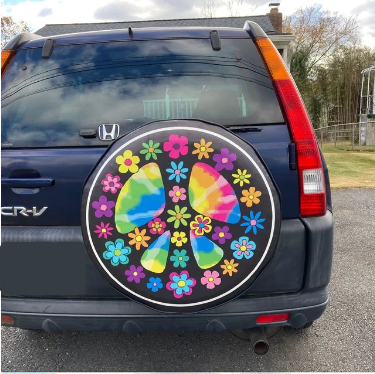 Peace Sign Spare Tire Covers for Jeep, Bronco, Camper & More