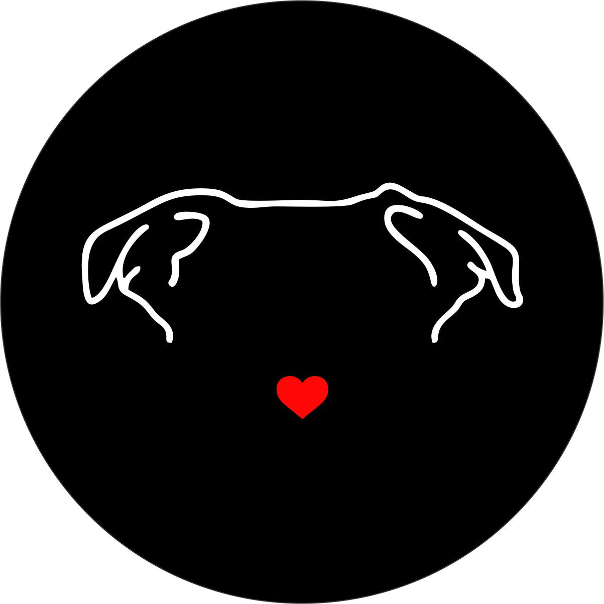 Pit Bull Dog Heart Nose Spare Tire Cover for Jeep, Bronco, RVs and more