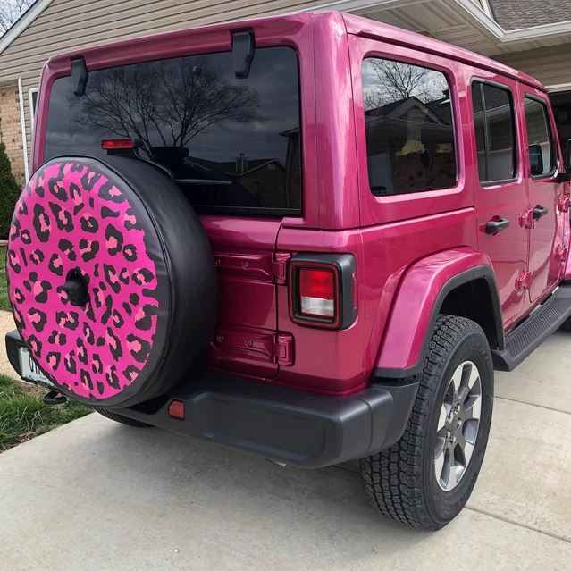 Spare Tire Cover Designs Inspired by the Tuscadero Pink Jeep Wrangler