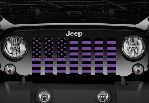 Black and Purple American Flag Grille Insert