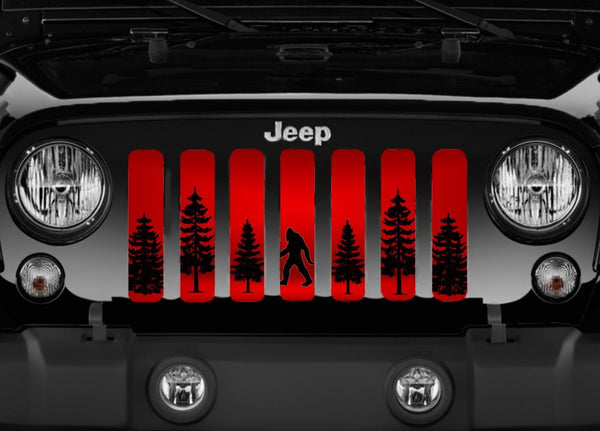 Platinum Bigfoot Red Background Grille Insert