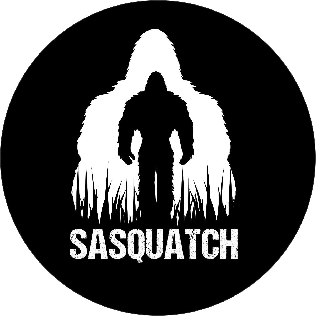 Double Exposed Sasquatch Spare Tire Cover for Bronco. Jeep, RV, Camper