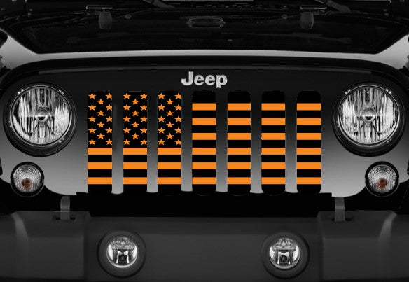 Black and Orange American Flag Grille Insert