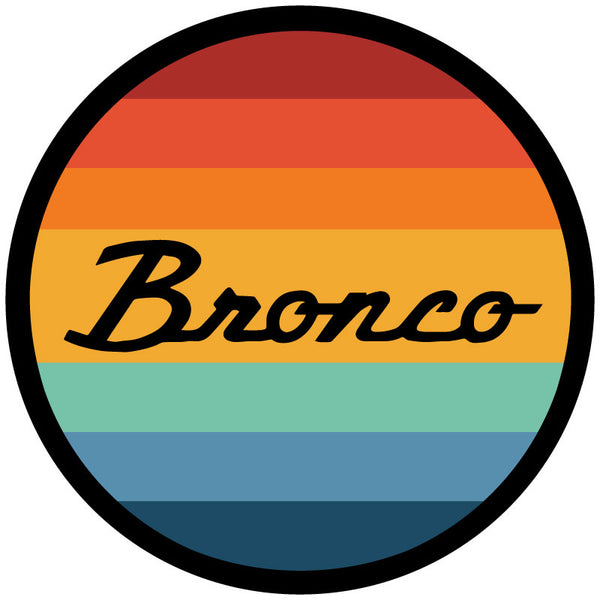 Multicolored vintage stripes Ford Bronco spare tire cover