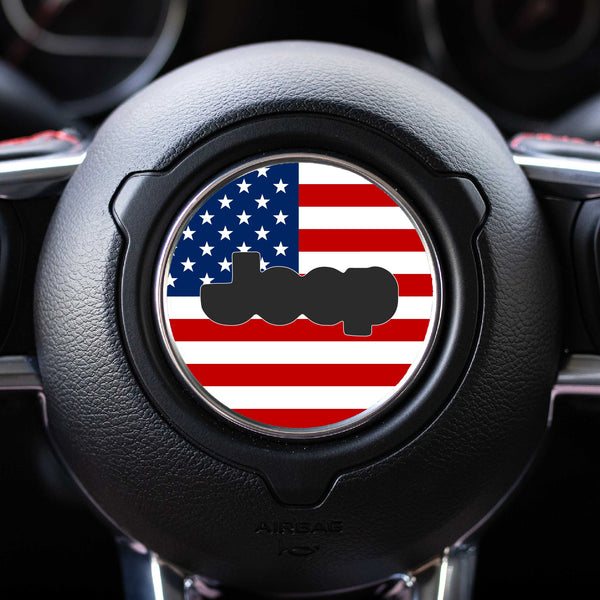 American Flag Steering Wheel Decal for Jeep