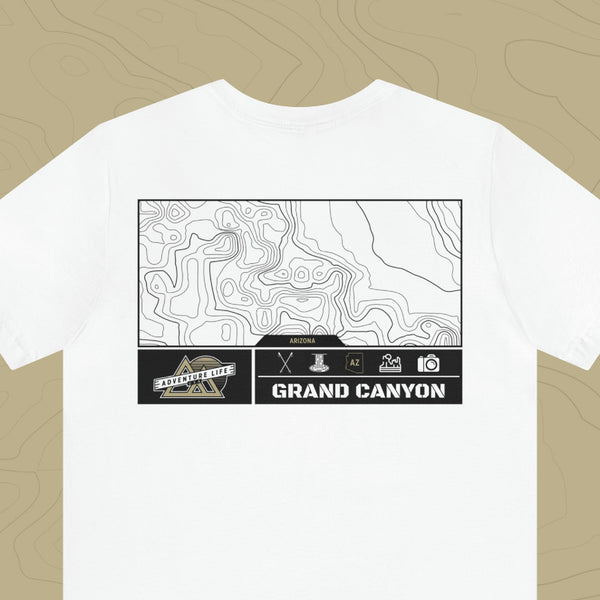 Grand Canyon National Park - Adventure Life Trail Topographic Garment Dyed Tee