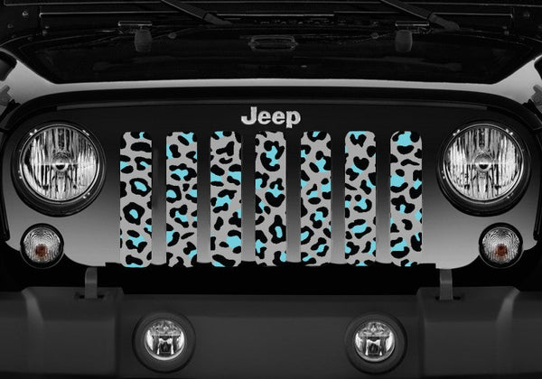 Teal Leopard Print Grille Insert