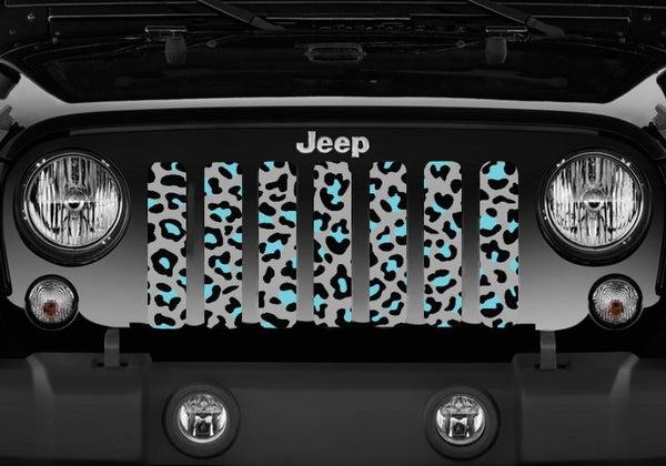 Platinum Teal Leopard Print Grille Insert