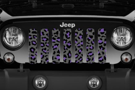Platinum Gray and Purple Leopard Print Grille Insert