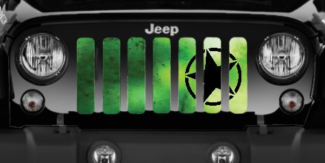 Oscar Mike Green Ombre Jeep Grille Insert
