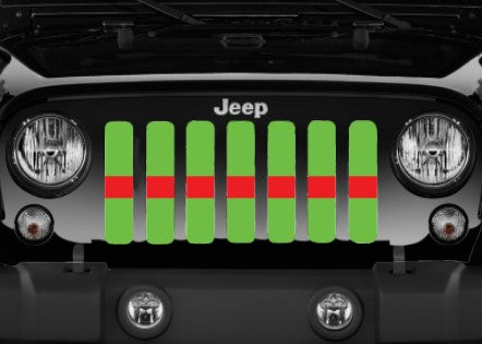 Lime Green Red Line Grille Insert