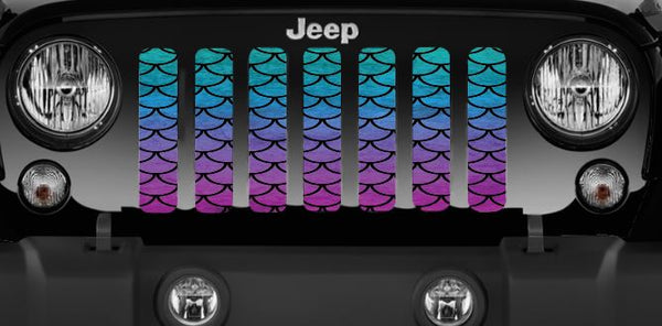 Mermaid Scales - Teal Ombre Jeep Grille Insert