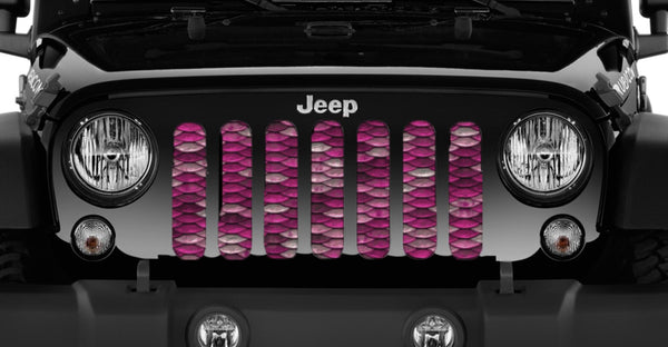 Mermaid Scales - Pink - Jeep Grille Insert