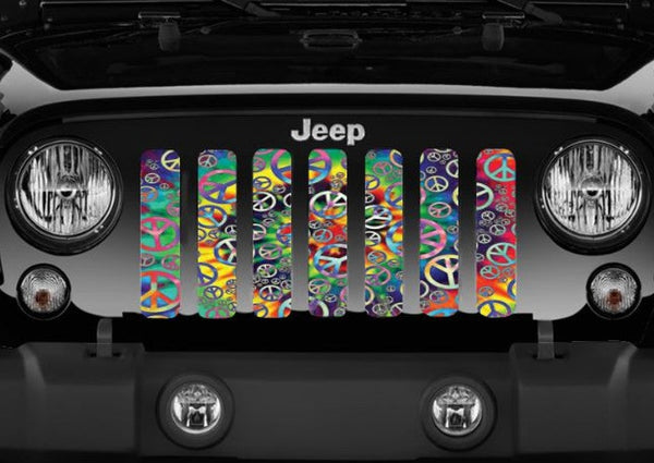 Peace Tie Dye Print Jeep Grille Insert