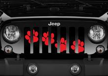 Platinum Puppy Paw Prints - Red Diagonal Grille Insert