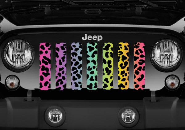 Platinum Rainbow Cheetah Print Grille Insert
