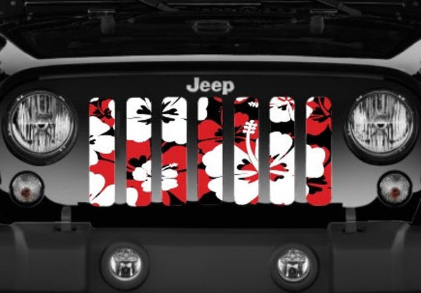 Red Hawaiian Hibiscus Grille Insert