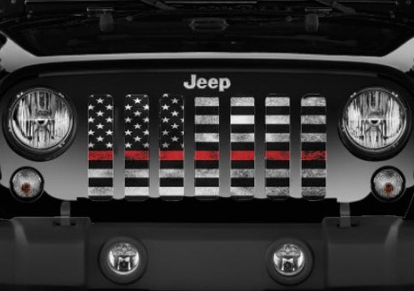 Red Steel - Thin Red Line Grille Insert for Firemen Fire Departments