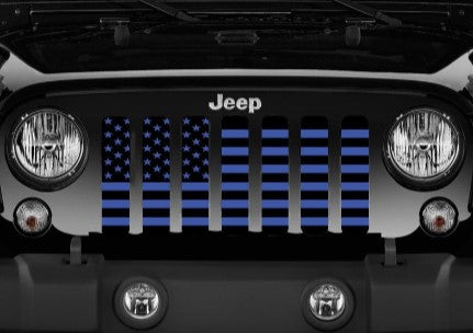 Black and Blue American Flag Grille Insert