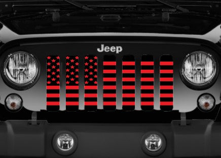 Black and Red American Flag Grille Insert