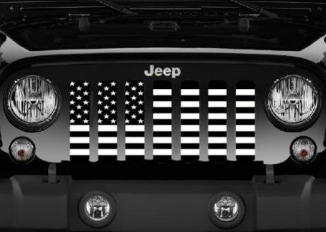 Black and White American Flag Grille Insert