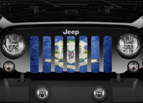 Connecticut Grunge State Flag Grille Insert