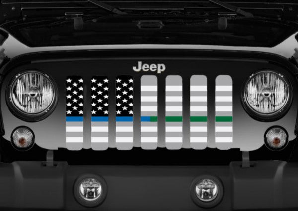 Ghost Tactical Back the Blue and Military American Flag Grille Insert