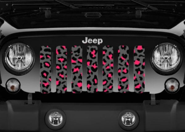 Gray and Pink Leopard Print Grille Insert