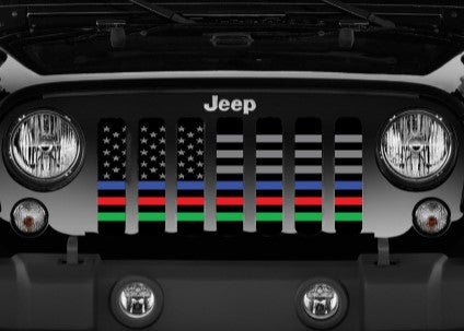 Hold the Line Back the Blue, Red, Green Grille Insert