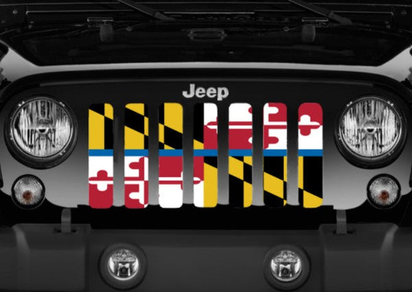 Maryland Back The Blue Flag Grille Insert