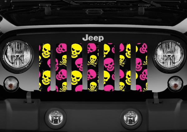 Skulls (Pink and Yellow) Grille Insert