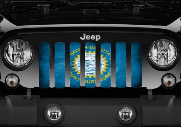 South Dakota Grunge State Flag Grille Insert