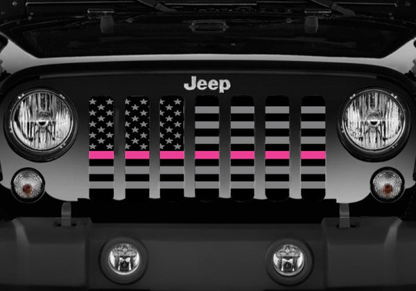 Tactical Fight Like a Girl Pink Line Grille Insert