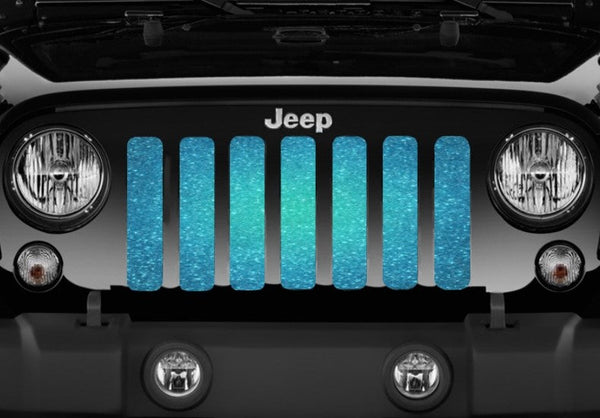 Teal Fleck Print Grille Insert
