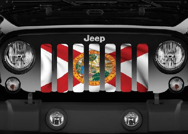 Waving Florida State Flag Grille Insert