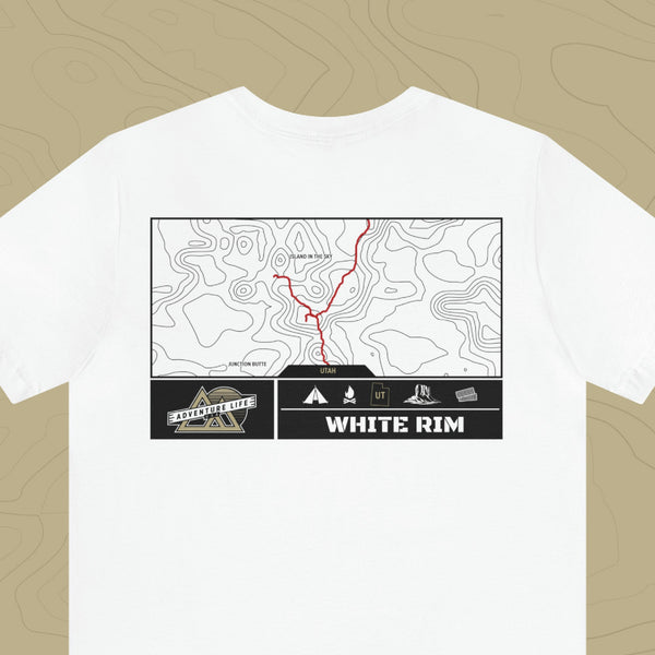 White Rim Trail - Adventure Life Trail Topographic Garment Dyed Tee