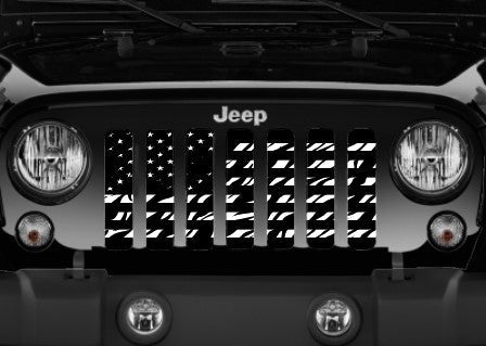 Platinum Zebra Print American Flag Grille Insert