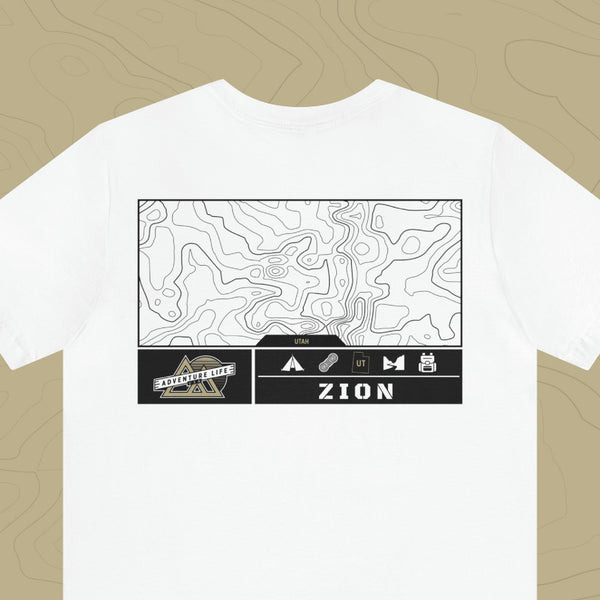 Zion National Park - Adventure Life Trail Topographic Garment Dyed Tee