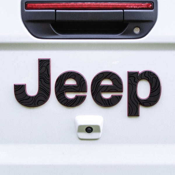 Emblem Decal set for Jeep Gladiator | Black Topo