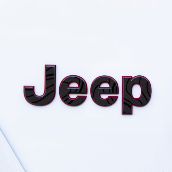 Emblem Decal set for Jeep Wrangler | Black Topo