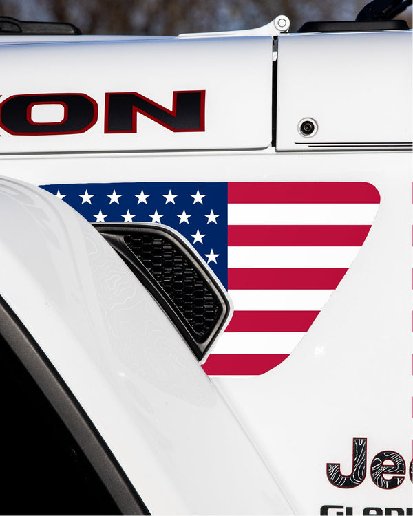 Fender Vent Decal Set | American Flag - fits Wrangler JL & Gladiator JT