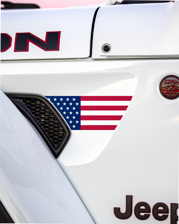 Fender Vent Decal Set | American Flag - fits Wrangler JL & Gladiator JT