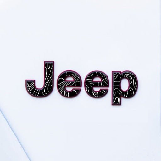 Emblem Decal set for Jeep Wrangler | Topographical Map