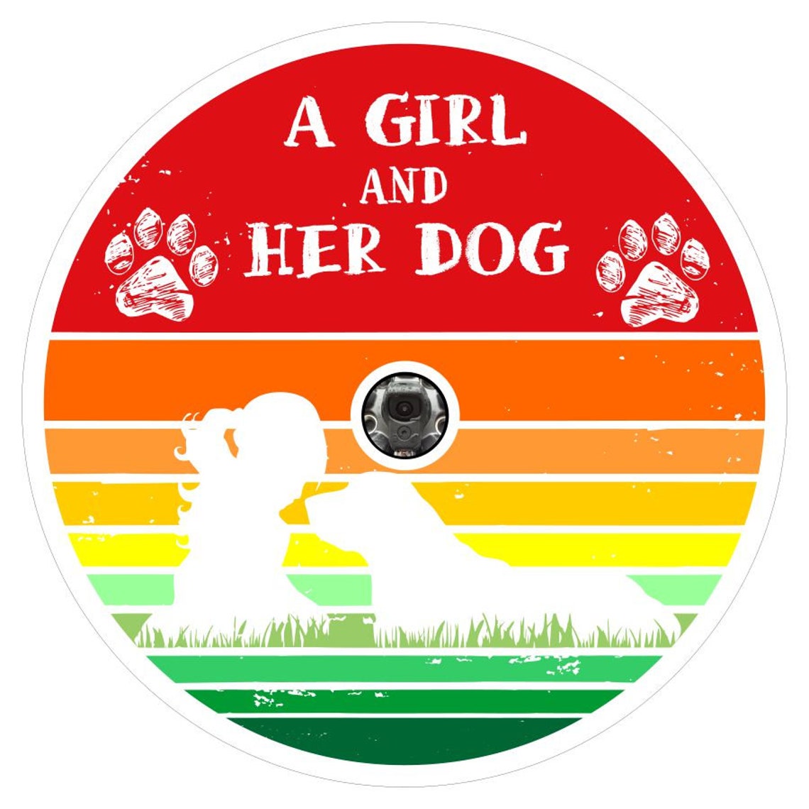 A Girl and her Dog - Colorful