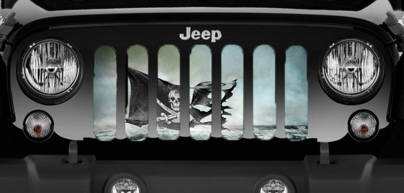 ARGH!!! Black Pirate Flag Jeep Grille Insert