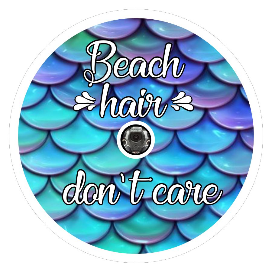 Beach Hair, Don't Care On Mermaid Tail Scales