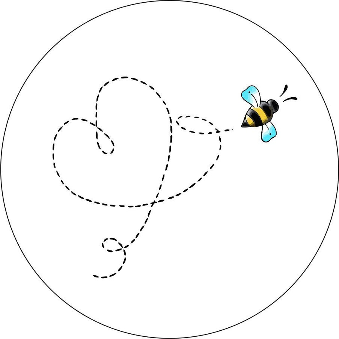 Flying Bee With a Heart Spare Tire Cover