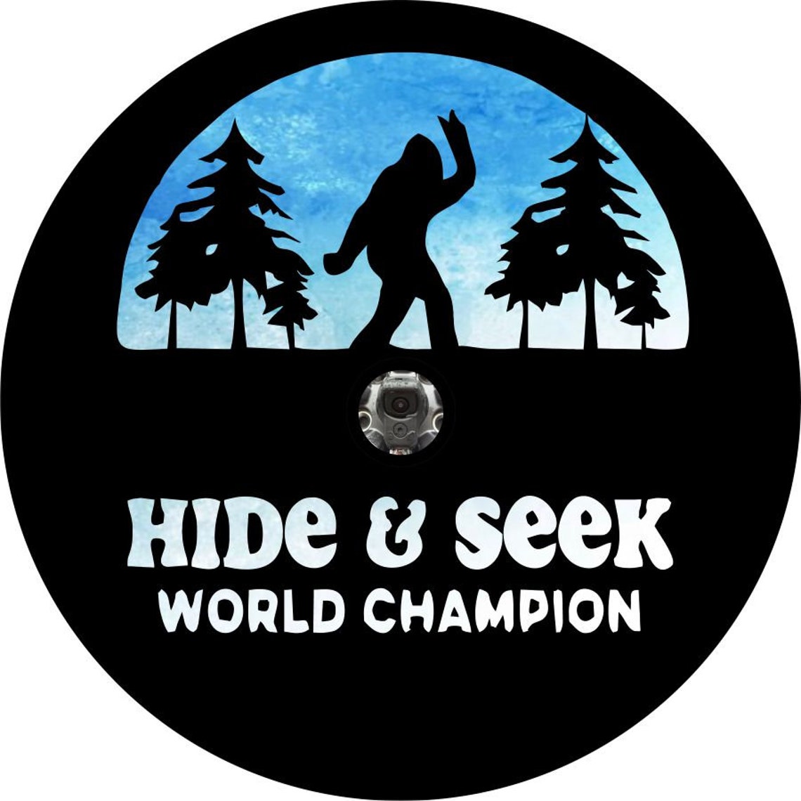 Blue Sky Bigfoot/Sasquatch Hide and Seek World Champion Spare Tire Cover