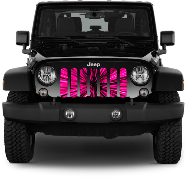 Light Speed Engaged - Hot Pink Star Burst Jeep Grille Insert